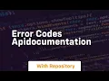 Error Codes ApiDocumentation