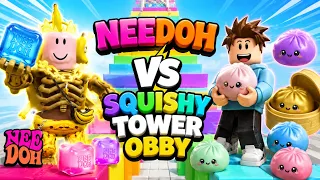 NEEDOH VS SQUISHY DUMPLING VIRAL TOWER OBBY 😂