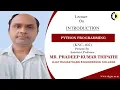 Introduction Python Programming Lecture 01 By Mr Pradeep Kumar Tripathi AKGEC
