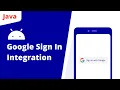 Google Sign In Integration Java Activity Result Launcher
