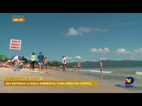 Obras de alargamento da faixa de areia da Praia de Jurerê serão retomadas após safra da tainha