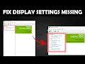 NVIDIA Control Panel Display Tab Missing How to Fix 100 Working