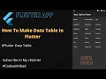 Data Table in flutter flutter data table
