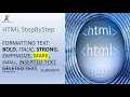 HTML FORMATTING BOLD ITALIC STRONG EMPHASIZE INSERTED DELETED MARK SUBSCRIPT SUPERSCRIPT