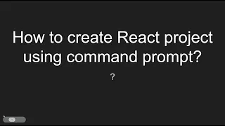 How to create React project using command prompt