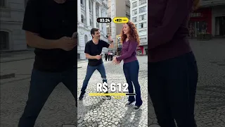 R$3 para cada segundo que você ficar na ponta do pé 