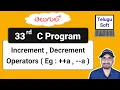 increment and decrement in c Telugu c programming Program 33
