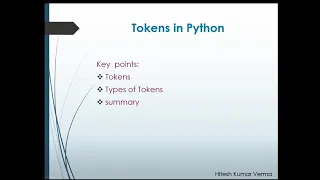 Tokens in Python