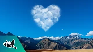 [Youtube thumbnail] A heart-shaped cloud made in GIMP.