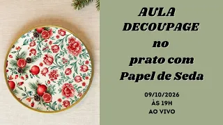 DECOUPAGE NO PRATO COM PAPEL DE SEDA
