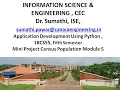 VTU PYTHON 18CS55 M5 L7 PopulationCensusMiniProject