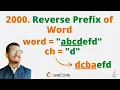 2000 Reverse Prefix of Word Java Leetcode Hindi