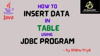 Program to Insert Data into a Record using JDBC lec 5 Advanced Java BhanuPriya