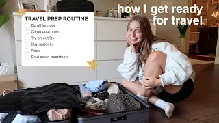 TRAVEL PREP ROUTINE: packing, cleaning, restocks, apartment shutdown & how I get ready for a trip ✈️