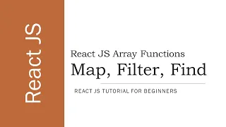 - Map Filter and Find Functions in ReactJS