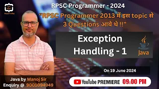 1 Why Exception Handling Runtime Stack Mechanism Default Exception Handler RPSC Programmer