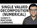 Single Valued Decomposition Numerical