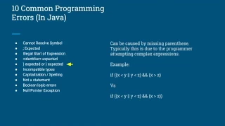 10 Common Errors and Mistakes Made in JAVA