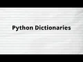 Python Dictionary - Python Programming Malayalam