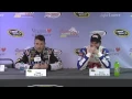 Dale Earnhardt Jr tries not to laugh as Tony Stewart insults reporter