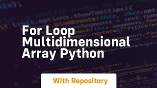 for loop multidimensional array python