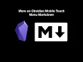 More on Obsidian Mobile Touch Menu Markdown