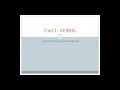 COBOL Program structure and Character set