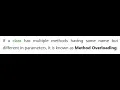 Method Overloading in C C C Java or any programming language