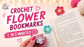 Crochet Flower Bookmark 🌸 In 5 Minutes