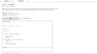 CodingBat - sum67 Python