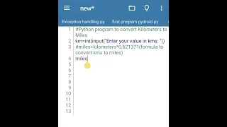 Python Program to Convert Kilometers to Miles