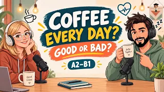 Coffee Every Day: Good or Bad? | English Conversation & Listening Practice (A2-B1)