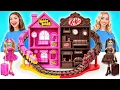 We Build Amazing Doll House Bubble Gum vs Chocolate Challenge by Candy DO