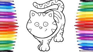 Animals Coloring Pages Learn How to Color a Cat Colouring s for Kids