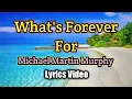 Download Lagu What's Forever For - Michael Murphy (Lyrics Video)