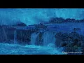 Heavy Rain & Big Ocean Waves 🌧️  Rainstorm Sounds White Noise for Sleeping, Studying or Relaxation