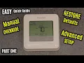 MANUAL Override HONEYWELL Home T4 Pro Factory RESET Menu SETUP Options