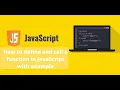 How to define and call a function in JavaScript with example In Urdu Hindi - Learncodeweb
