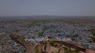 Mehrangarh Fort overlooking the Blue City of Jodhpur, Rajasthan