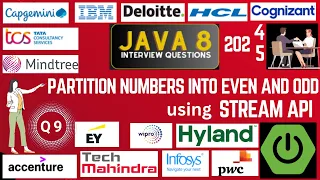 Java 8 Stream API Interview Questions Partition Numbers into Even and Odd from List using Java 8