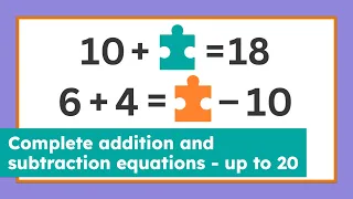 Find the Missing Number Fun Addition Subtraction Equations