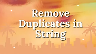 Remove Duplicate Characters from String in Java Interview Program