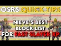 Nieve s Best Block List for FAST Slayer XP - OSRS Quick Tips in 3 Minutes or Less