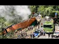 Download Lagu (Sopir \u0026 Kernet Masih Di Dalam) BERITA TERBURUK !!! Tragedi Mengerikan Truk Box Terguling Terbalik