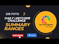 Summary Ranges Amazon Daily Leetcode Challenge Leetcode 228 Easy