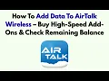 How To Add Data To AirTalk Wireless - Buy High-Speed Add-Ons Check Remaining Balance