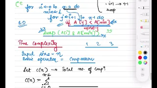 Selection Sort Algorithm Code Snippet Time Complexity and Space Complexity Derivation