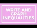 Chapter 8 Lesson 6 - Write and Graph Inequalities