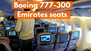 Boeing 777-300er Emirates seat and inside Emirates 777-300 Business Economy class seat