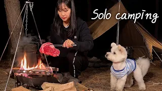 애견동반 캠핑 | 숲 or 바다 어디로? | 난 둘다 있는 곳으로😎 | 군반합&숯불구이🥩🔥| 블랙디어 신상 면텐트 개시 | 운여해변 야영장 | solo camping | 솔로 캠핑 썸네일